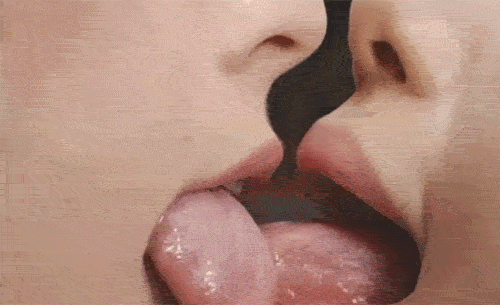 Long tongue lesbian licking