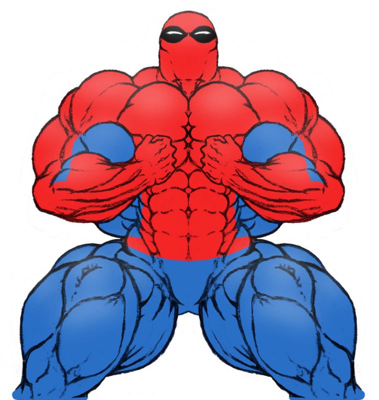 Spiderman hyper muscle cock growth