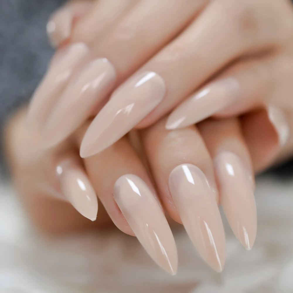 Long sharp silver nails