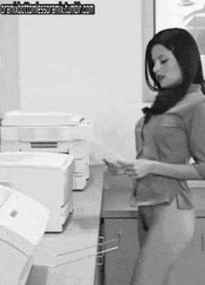 Busty hairy pussy office