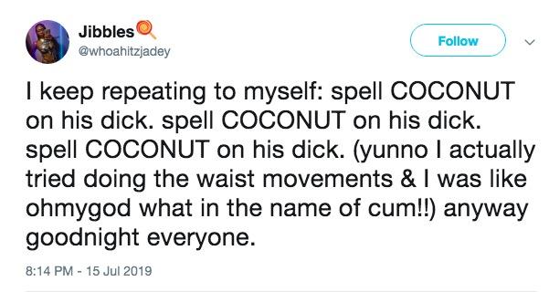 Tansy reccomend spelling coconut that dick