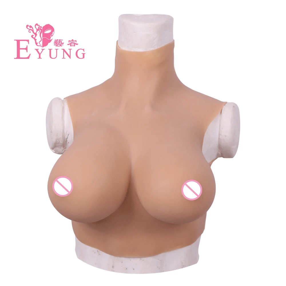 Crossdresser wear fake boob breast forms