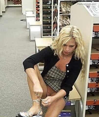 Susie Q. recomended blonde upskirt gas station