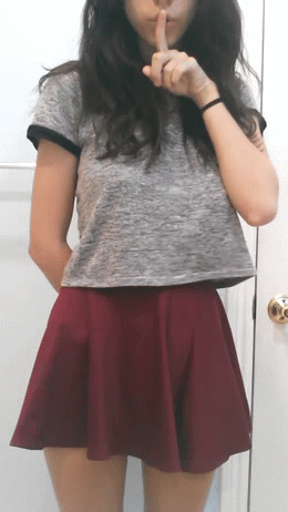 Choking schoolgirl skirt