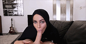 Hijab gets facefucked