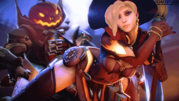 Overwatch witch mercy reaper halloween animation