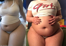Pot belly girl weight gain