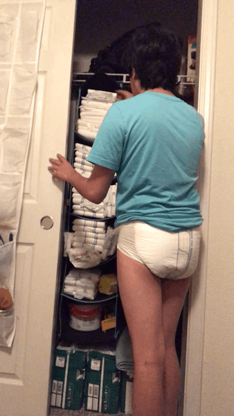 Diapered challenge first diaper