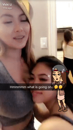 Snapchat girl plays with