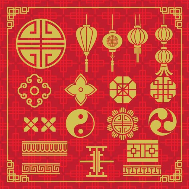 Asian motif icons for windows