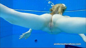 Nude swimming underwater