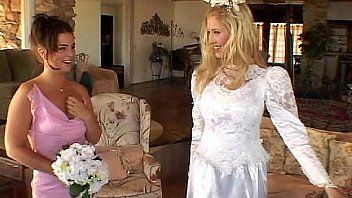 Bride has lesbian foursome with bridesmaids.