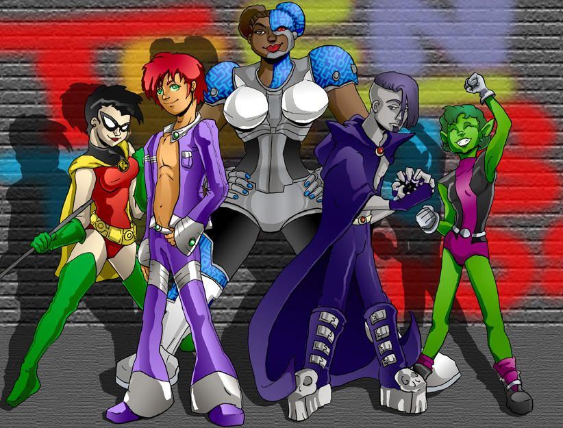 Code M. reccomend raven and starfire with huge boobs naked