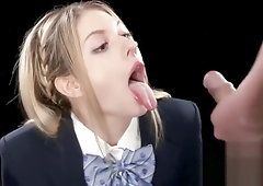 Pornstar girls lick cock load cumm on face